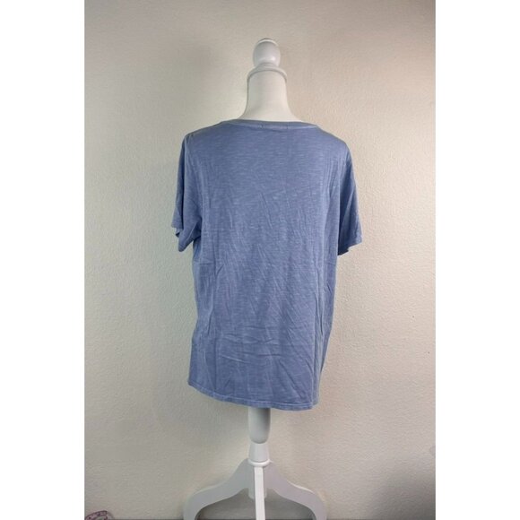 Marine Layer women's medium light blue v-neck basic tee shirt cotton modal - Picture 5 of 6